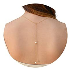 Sttiafay Collier dos perle or collier chaîne courte clavicule gland long collier dos chaîne bijoux pour femmes