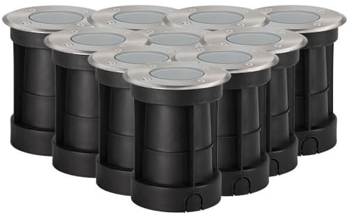 Lot de 10 Encastrables de Sol PRO IP67 Extérieur (Ampoule GU10, Canyon PRO x10)