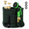 Flexibler Gartenschlauch Erweiterbarer Wasserschlauch mit 10-Brause Adapter aus Messing Aufhänger Bewässerung Gartenarbeit einziehbarer Schwerlastschlauch 4-lagiger Latexkern Anschluss(45M, grün)