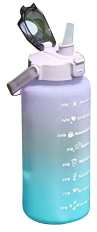 AMONIDA Water Bottle, 2000ml Lightweight Sports Water Bottle for Hiking (Purple to Green)