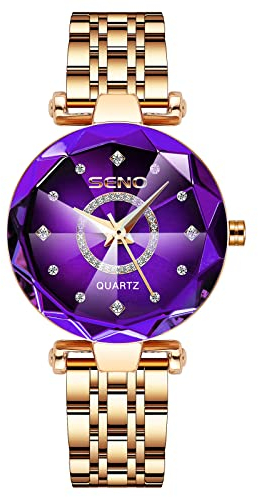 rorios Damenuhren Analog Quarz Uhren mit Edelstahlarmband Mode Wasserdicht Frauen Uhren Diamant Armbanduhren für Frauen Mädchen