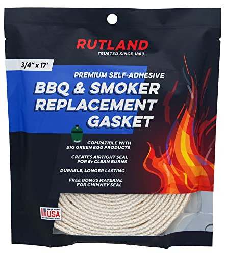Rutland 99N17 Big Green Egg Ersatzdichtung, Hochtemperatur-Reinigungssatz, passend für XL und XXL, Fiberglas, 5,2 m