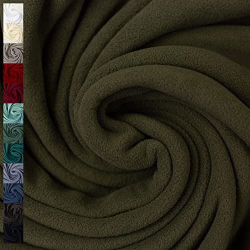 Microfleece Stoff Fiona, uni olivgrün (Länge: ab 50cm / Breite: 150cm)