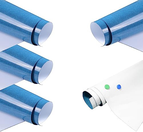 5pz 60cm x 40cm Lámina Ferrosa para Imanes, Autoadhesivo, Escribir y Borrar, Lámina de Hierro para Pizarra Magnética, Creación de Tableros Magnético, Pizarra Blanca Adhesiva, Blanca, TKD9020-60cm-5X