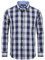 J.VER Chemise à carreaux pour homme - Infroissable - Coupe droite - Manches longues - Pour fête de la bière - Chemise boutonnée - Sans plis - Pour les loisirs - Avec poche, Carreaux bleu marine, M
