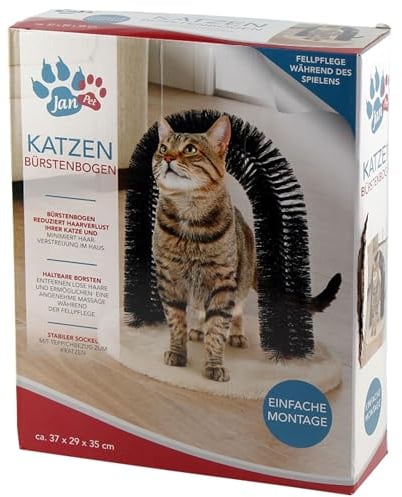 Enthaarungsbogen für Katzen 37 x 29 x 35 cm - Fellpflege für alle Haarlängen - Weniger Haare im Haus mit stabilem Sockel