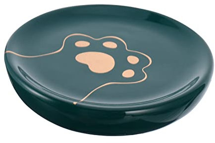 HOMSFOU Kasten Katzenpfote Seifenkiste Keramiktablett Seifenhalter Schale Badewannen-seifenschale Aus Keramik Errötendes Töpferdekor Seifenschale Für Katzen Seifen Halter Marmor