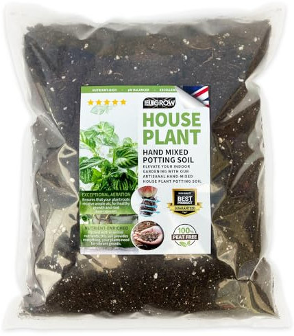 UK GROW Houseplant Potting Mix - 10 Litre - BritanniaBloom: Elevate Your Indoor Garden… (HEAT SEALED BAG)