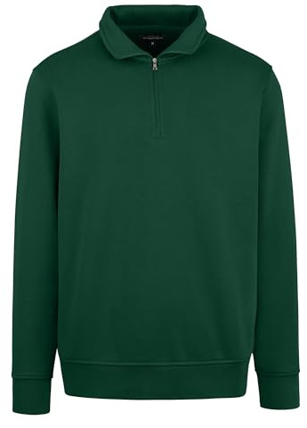 HRM Sweatshirt zippé Unisexe Vert Bouteille S | Pull Premium à Demi-Zip pour Femme et Homme en Tissu mélangé Doux et agréable | Vêtements durables et de Haute qualité
