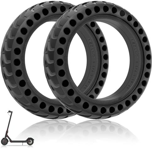 Amitor E Scooter Reifen 8 1/2 x2, Vollgummireifen e Scooter 8,5 Zoll, E Scooter Solid Reifen Vorne/Hinten, 50/75-6.1 Gummi Tubeless Solid Ersatzreifen für Xiaomi M365 Pro 2, Pro, 1S, 3, Essential