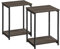 VASAGLE Set of 2 Side Tables, 2-Tier Sofa Side Tables, Bedside Tables with Steel Frames, for Living Room, Bedroom, Home Office, Industrial Style, Chestnut Brown and Ink Black LET272B74