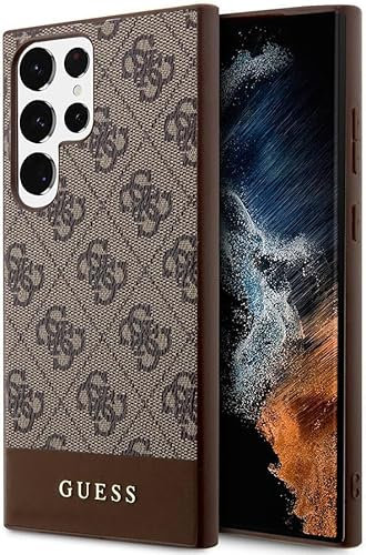 CG MOBILE Guess GUHCS24LG4GLBR Hülle Für S24 Ultra S928 braun hardcase 4G Stripe Collection
