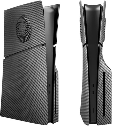 P5 Slim Protective Faceplates, Replacement Plate Shell Skin Dustproof ABS Case Skin Case for PS5 Slim Accessories 2023 Console Faceplates (Disc Edition Black Stripe)