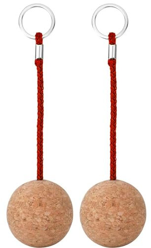 SEA GEAR Schwimmender Schlüsselanhänger aus Kork - extra schwimmfähig - 2 Stück - für Boot, Segeln, SUP, Schwimmen (Rot)