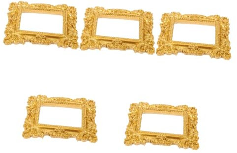 PRETYZOOM 5St Bilderrahmen Kleiderbügelhalter Blumendekoration goldener Rahmen Harz Wohnkultur Vintage- Tischdekoration Haushalt kleiner Fotorahmen Nagelset schmücken dekorativer Rahmen