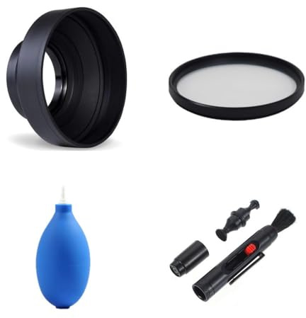 Kameraobjektiv-Zubehör-Set, 37 mm, 3-stufige faltbare Gegenlichtblende, MC UV, Reinigungsset für Olympus PEN E-PL10, E-PL8, E-PL9 Kamera mit Olympus M.Zuiko Digital ED 14–42 mm f/3,5–5,6 EZ Objektiv
