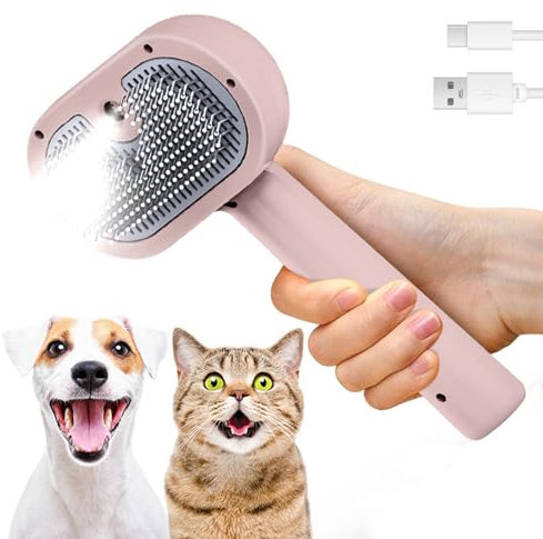 Steamy Cat Brush 3 en 1 Cepillo de Vapor para Gatos y Perros - Masaje, Autolimpiante, Quitapelos para Mascotas