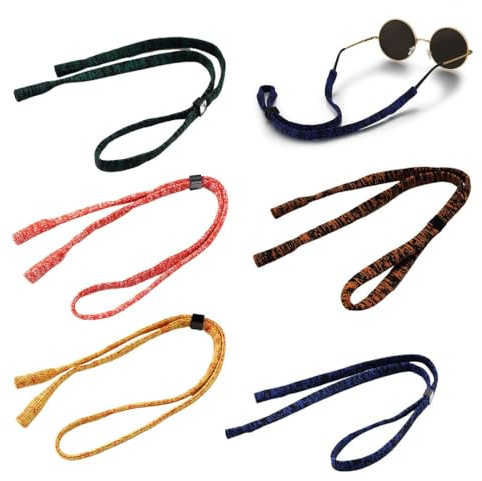 WXNPA 5 Stück Sportbrillenband starker Halt, Brille fester Halter Brillenkordel verstellbar in der Größe,für Sportbrillen, Sonnenbrillen & Lesebrillen