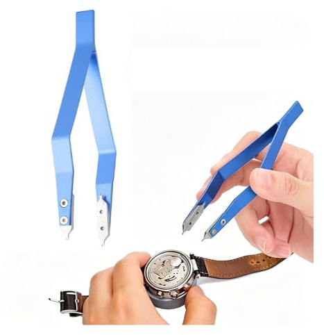 Msiud Pinze Riparazione Orologi, Barre Molla V Forma Rimozione Cinturino | Design Pratico Compatto, Facile da Usare Sicuro, Strumento Essenziale per Riparazione Orologi Domestica E Professionale