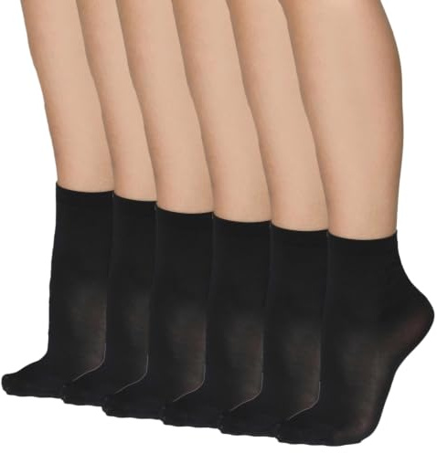 Annes styling Knöchellange Damensocken - 40 DEN, blickdichte Mikrofaser, mattes Finish, bequemer Bund, Einheitsgröße, klassische, lässige Bürosocken für Damen Cloe 40