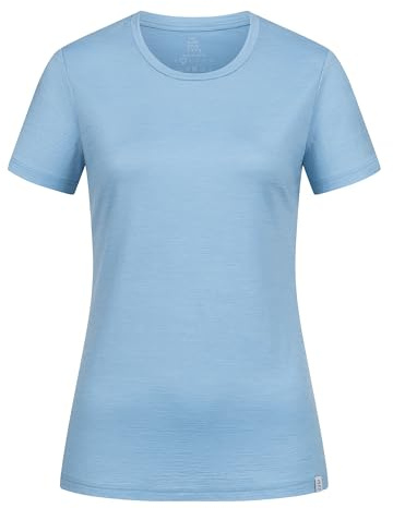 TOM FYFE Premium Merino T-Shirt Slim Fit Damen Steel Blue/S aus 100% Merinowolle – geruchshemmend, atmungsaktiv – Made in Europe