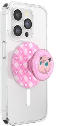 PopSockets Phone Grip for MagSafe, Secure Magnetic Phone Grip & Stand, Hands-Free Kickstand, Wireless Charging Compatible, Cute PopSockets, Pokemon Fairy - Tidepool Squishy Jigglypuff Sparkle