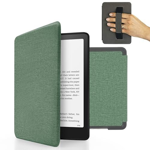 MyGadget Hülle für Kindle Paperwhite 12. Generation [ 2024 - SA569P - 7 Zoll ] mit Handschlaufe & Auto Sleep | Wake Funktion - Flip Case in Türkis