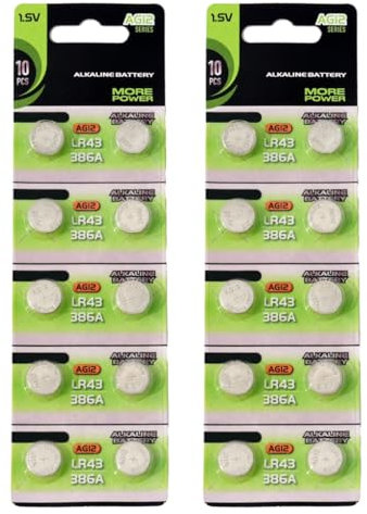 ZYHARUKO 10/20 Stück AG12 LR43 Alkaline Knopfbatterien Metall Knopfzelle Batterien für Fernbedienungen und kleine Elektronik