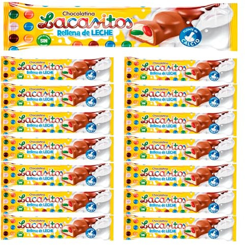 Lacasitos pack 15 x chocolatina rellena leche 21g