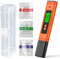 Medidor PH Tester Medidor Digital de PH 0-14 Medidor de Digital Medición de PH Pantalla Digital Alta Precisión de 0,01 Auto Calibración Pantalla LCD para Piscinas Acuario Laboratorio Naranja