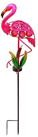Kisangel 1Stk Flamingo Bodenlampe solar طاقه شمسيه Gartenbeleuchtung mit Tiermotiven garden decoration genschenkideen kleine Batterie Konvektion Power-Fans Hof Lampe Dekorative Lampe Eisen
