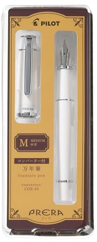 PILOT PFPR1OWM Prera Fountain Pen, Medium Point, Off White