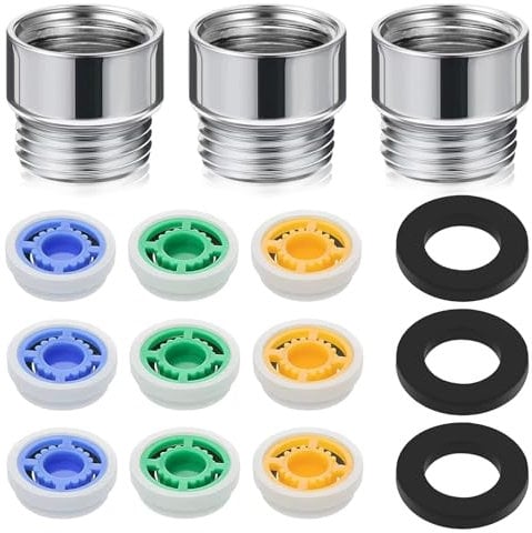 3 Pack Shower Flow Restrictor, Universal Shower Flow Reducer Limiter Set Shower Tap Attachment with G1/2 Water Saving Adapter Tap to Shower Adapter for Bath Taps Shower Attachment for Taps