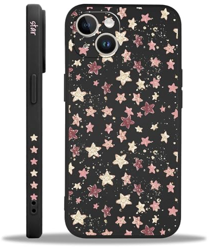 Yoedge Handyhülle für iPhone 13 Mini Hülle, Aesthetic Stern Star Bumt Muster Niedlich Design Mädchen Frauen Cover, Weich Silikon Stoßfest Bumper Case Kratzfest Schutzhülle für iPhone 13 Mini 5,4,Rosa