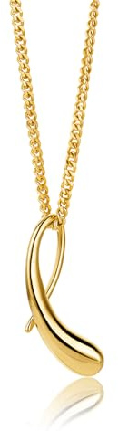 MIORE Halskette Damen - 925 Silber 18K Vergoldet – Vergoldete Kette mit Tropfen Anhänger, Silberkette Damen 925 mit Anhänger, Hypoallergene Kette 45 cm, Silberschmuck in hochwertiger Schmuckbox
