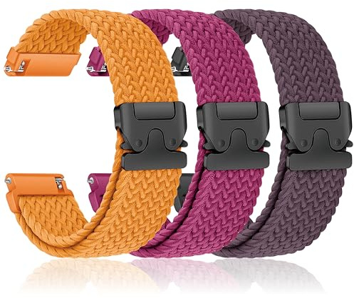Correa de 18/20/22 mm para Samsung Galaxy Watch 7 6 5 4 FE 40 44 mm/6&4 Classic 43 47 42 46 mm/5Pro 45 mm, correa deportiva de nailon trenzado elástica de repuesto para Garmin Venu 3 2/3S 2S