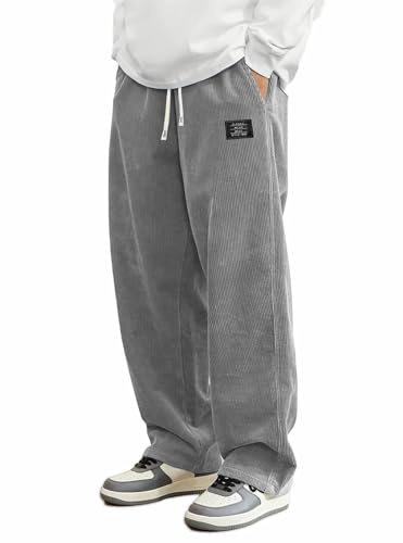 Pantalon Baggy en Velours côtelé pour Homme avec Cordon de Serrage, Taille élastique, Pantalon Cargo avec Poches, décontracté, Hip hop Y2K, Pantalon de survêtement en Tissu Japonais
