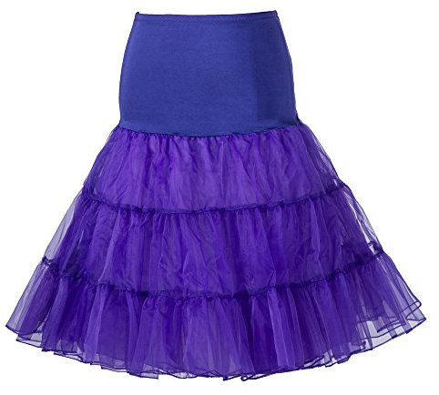 Boolavard Jupon Femme Style année 50 Jupon Rockabilly Jupe Tutu Vintage (FR/ES, Alpha/Lettres, XS, Moyen, Taille Normale, Taille Normale, Lilas)