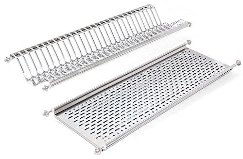 EMUCA Escurridor de Platos y Vasos para Muebles de Cocina de 80 cm de ancho, anchura interior módulo 735-770 mm, Acero Inoxidable