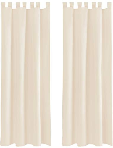 Bestlivings Blickdichte Gardine im 2er Pack mit Schlaufen (140x145 cm/Beige), in vielen Farben