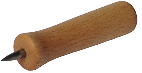 KokosnussEisen® – Tin Hole Punch Stainless Steel 5 mm with Wooden Handle (Beech) – Made in Germany