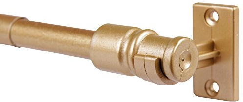 Bestgoodies Cafehausstange Gardinenzubehör ausziehbare Scheibenstange Gardinenstange, Schlichte Fensterdekoration in vielen verschiedenen Ausführungen verfügbar Gold - Messing matt, 135-225 cm