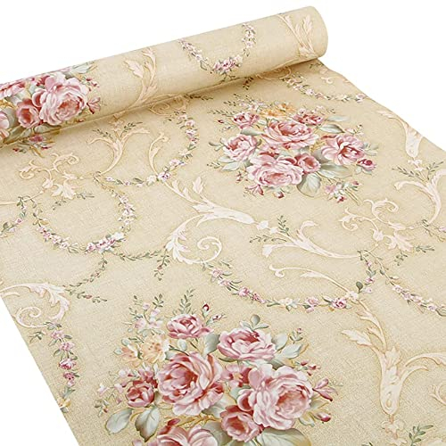 Ya Jin selbstklebende Deko-Folie mit Blumenmuster, für Regale, Schubladen, Schränke, Schreibtische Yellow-rose