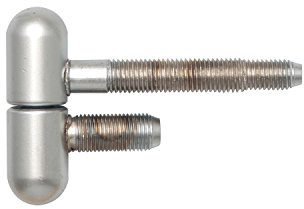 Stahlzargenband 2-tlg. mit Rundkopf, ø 16 mm, Höhe 50,5 mm, Stahl verchromt matt