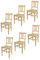 t m c s Tommychairs - 6er Set Stühle Artemisia für Küche und Esszimmer, robuste Struktur aus poliertem Buchenholz, unbehandelt und 100% natürlich, Sitzfläche aus poliertem Holz