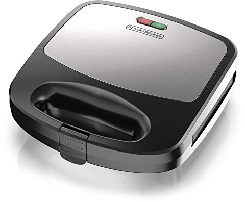 BLACK+DECKER 3-in-1 Waffle Iron, WM2000SD, Grill and Sandwich Press, Non-Stick Removable Plates, Space Saving Compact Design