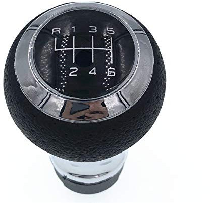 HZTWFC 6 Gang Leder Schaltknauf Manuell Leder Schwarz für Audi A4 S4 B8 8K A5 8T 8F Q5 8R S Line 2007 2008 2009 2010-2015