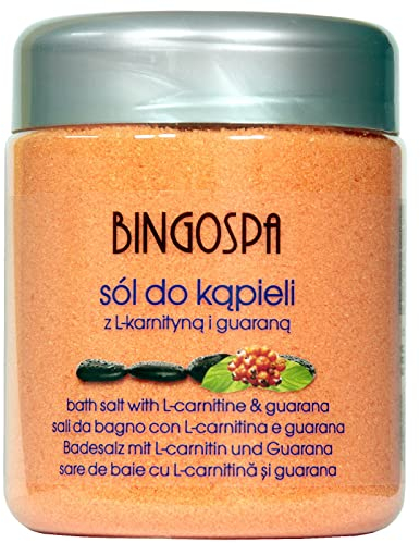Schäumende Badesalz mit L-Carnitin und Guarana fur Hautstraffung, Erfrischung, Entspannung und Relax 580 g BINGOSPA