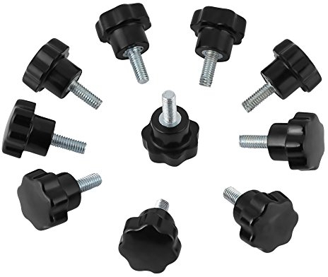 Set di 10 Pomelli Plastica con Testa a Stella M5×16 Accessori Universali per Macchine Vite Pratiche