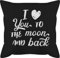 Shirtracer Kissen 50x50 - Valentinstag Partner Ideen - I Love You to The Moon and Back weiß - 50 x 50 cm - Schwarz - Jahrestag Geschenk Fuer ihn walentinstag ich Liebe Dich männerkissen liebes